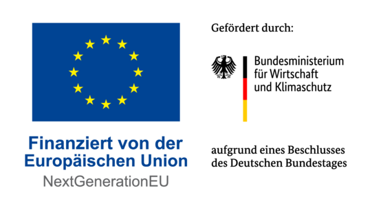 Förderhinweis: „Gefördert durch Bundesministerium für Wirtschaft und Klimaschutz aufgrund eines Beschlusses des Deutschen Bundestages“
